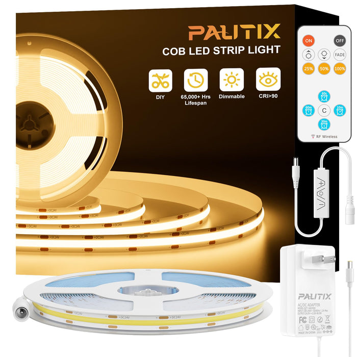 PAUTIX 24V COB LED Strip Lights Kit,32.8ft/10m 2700K