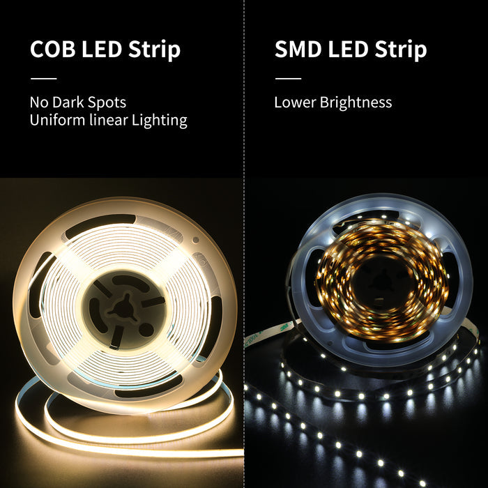 PAUTIX 24V COB LED Strip Lights,16.4ft/5m 3000K