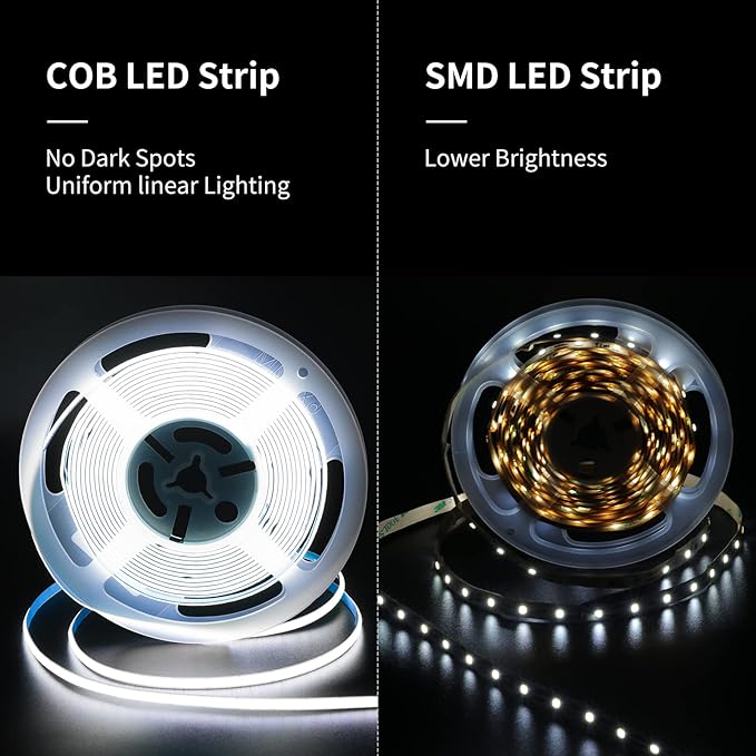 PAUTIX 24V COB LED Strip Lights,16.4ft/5m 6000K