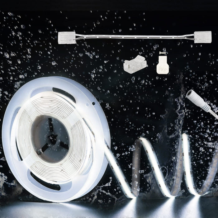 PAUTIX 24V COB LED Strip Lights,20ft/6.1m 6000K,IP65 Waterproof
