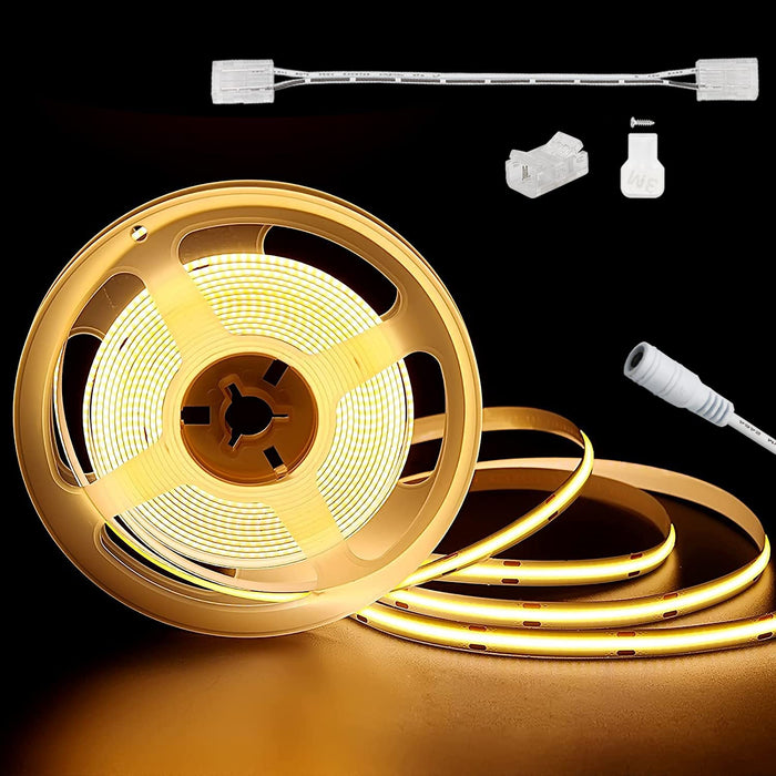 PAUTIX 24V COB LED Strip Lights,32.8ft/10m 3000K, 5040LEDs