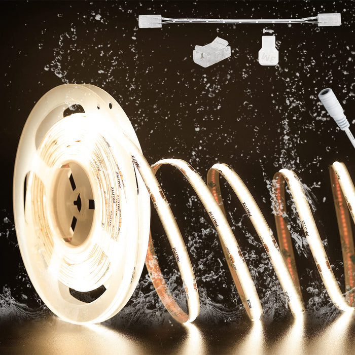 PAUTIX 24V COB LED Strip Lights,32.8ft/10m Dimmable 4000K,IP65 Waterproof