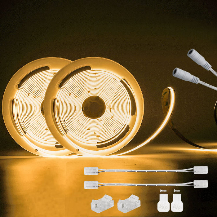 PAUTIX 24V COB LED Strip Lights,48ft/15m 2700K