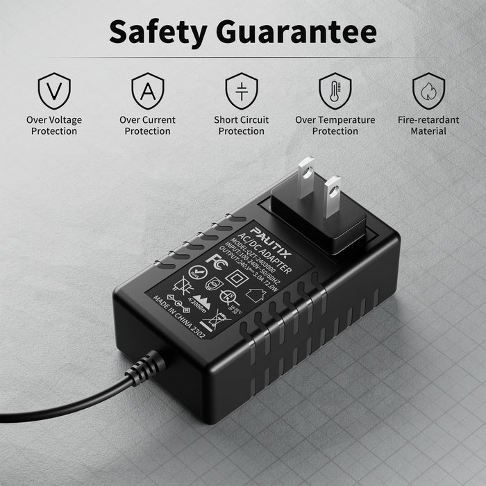 PAUTIX 24V DC Power Supply Adapter 24Volt 3A 72W