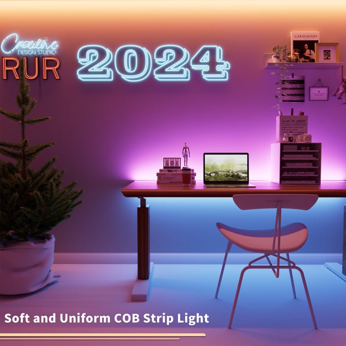 PAUTIX 24V RGB COB LED Strip Lights, 32.8ft/10m, 840LEDs/m