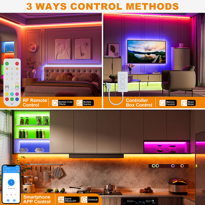 PAUTIX 24V RGB COB LED Strip Lights Kit, 32.8ft/10m,Work with Alexa/Google Assistant