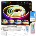 PAUTIX 24V RGB Smart IC COB LED Strip Lights Kit,16.4ft/5m Addressable
