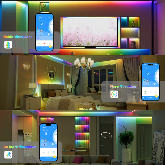 PAUTIX 24V RGB Smart IC COB LED Strip Lights Kit,32.8ft/10m Addressable