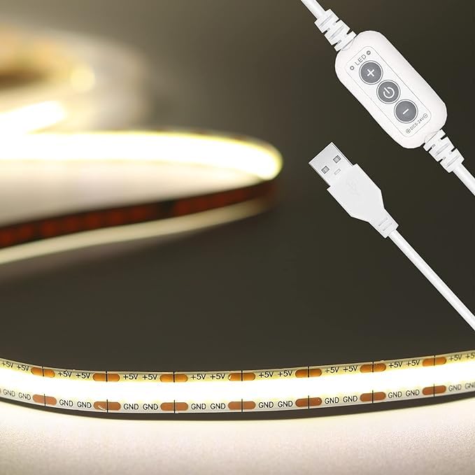 PAUTIX 5V USB COB LED Strip Lights, 6.56ft/2m 4000K,640LEDs