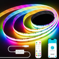 PAUTIX 5V USB RGB Smart IC COB LED Strips Light,6.56ft/2m,Work with Alexa/Google Assistant