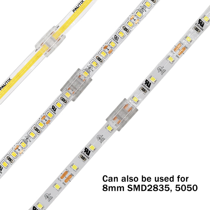 PAUTIX 8mm Connectors Kit for 2-Pin COB LED Strip Lights