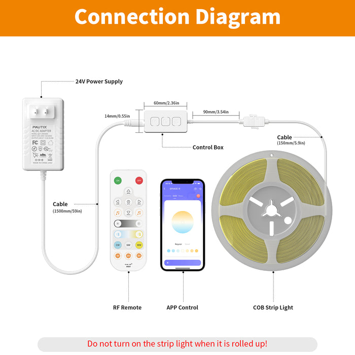 PAUTIX CCT LED Controller Kit SP542E Wi-Fi+Bluetooth,Work with Alexa/Google Assistant