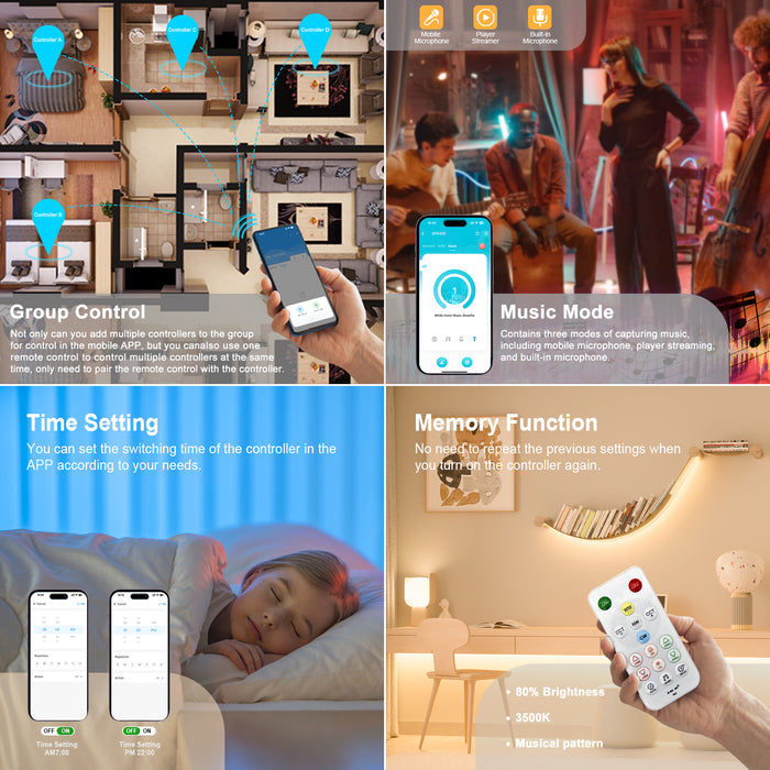 PAUTIX CCT LED Controller Kit SP642E,App Control 2.4G RF Wireless Remote Control