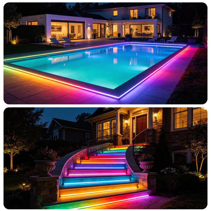 PAUTIX IP67 Waterproof RGB Smart IC COB LED Strip Light 16.4ft/5m