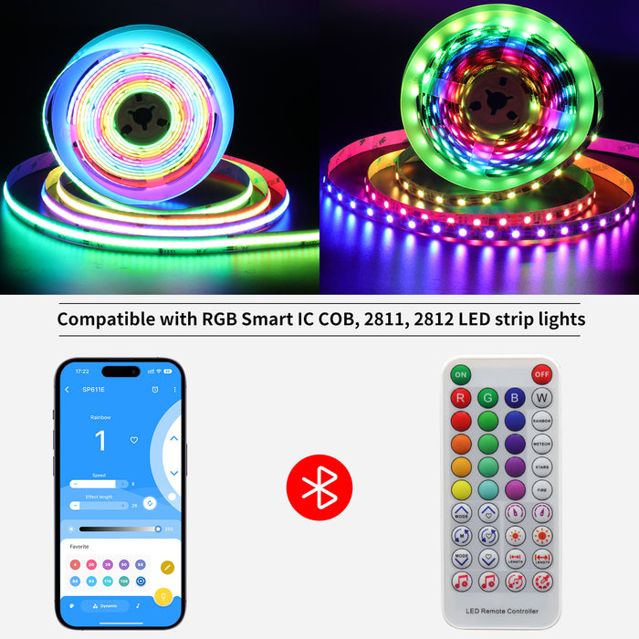 PAUTIX SP611E Bluetooth Music Pixel LED Smart Controller Kit,for Addressable RGB LED Strip with Smart IC