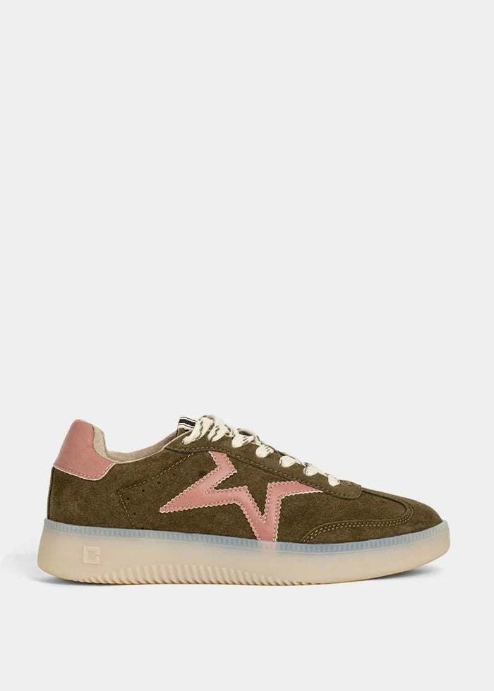 Peaches Olive Suede Gum Sole Sneaker