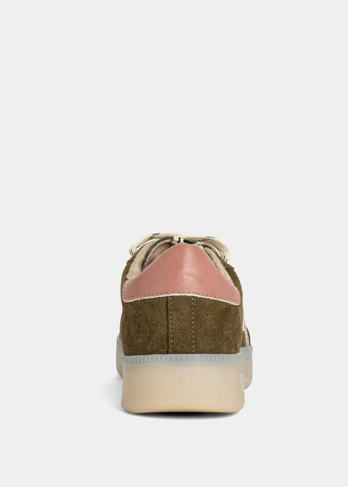 Peaches Olive Suede Gum Sole Sneaker