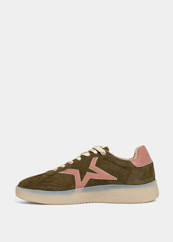 Peaches Olive Suede Gum Sole Sneaker