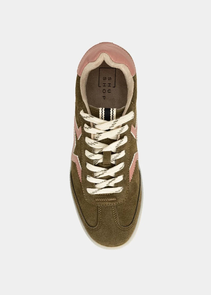 Peaches Olive Suede Gum Sole Sneaker