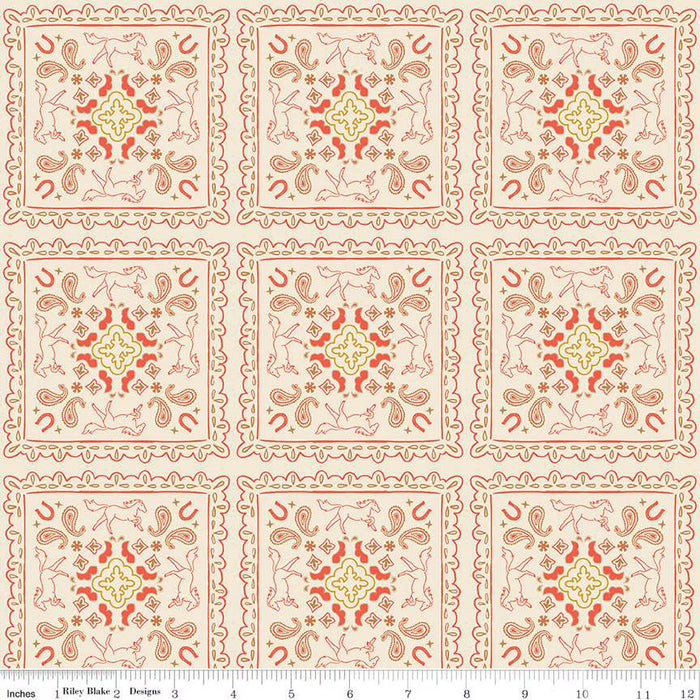 Pillowcase - Wild Rose Bandanas Cream Cotton