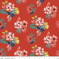 Pillowcase - Wild Rose Floral Red Cotton