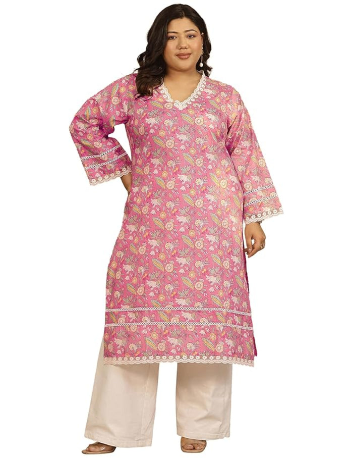 Pink Straight Kurta