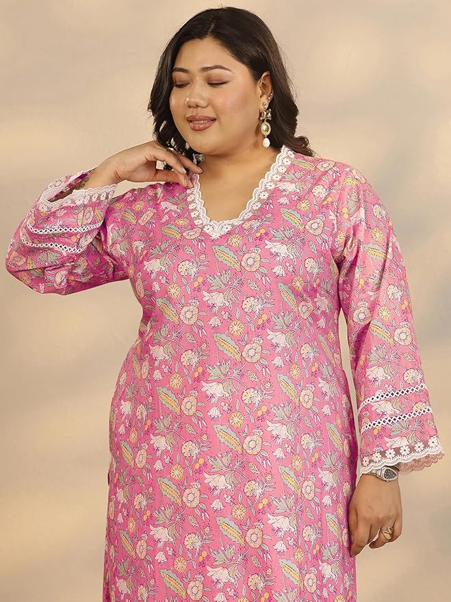 Pink Straight Kurta