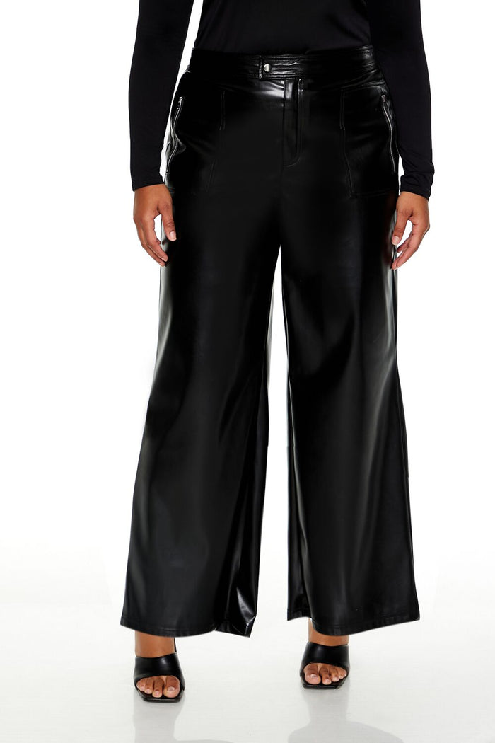 Plus Size Faux Leather Pants