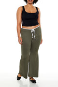 Plus Size Tie-Waist Flare Leggings