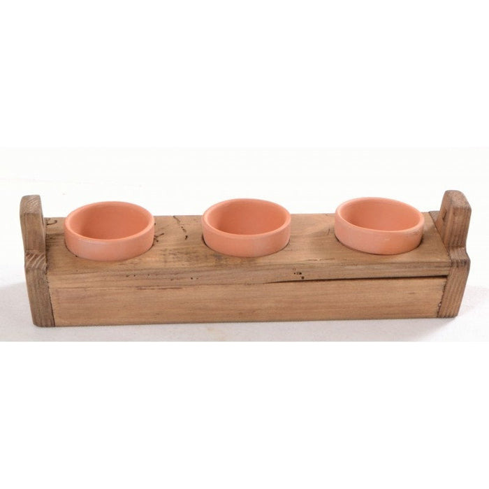 Reclaimed Wood Pot Holder With Pots