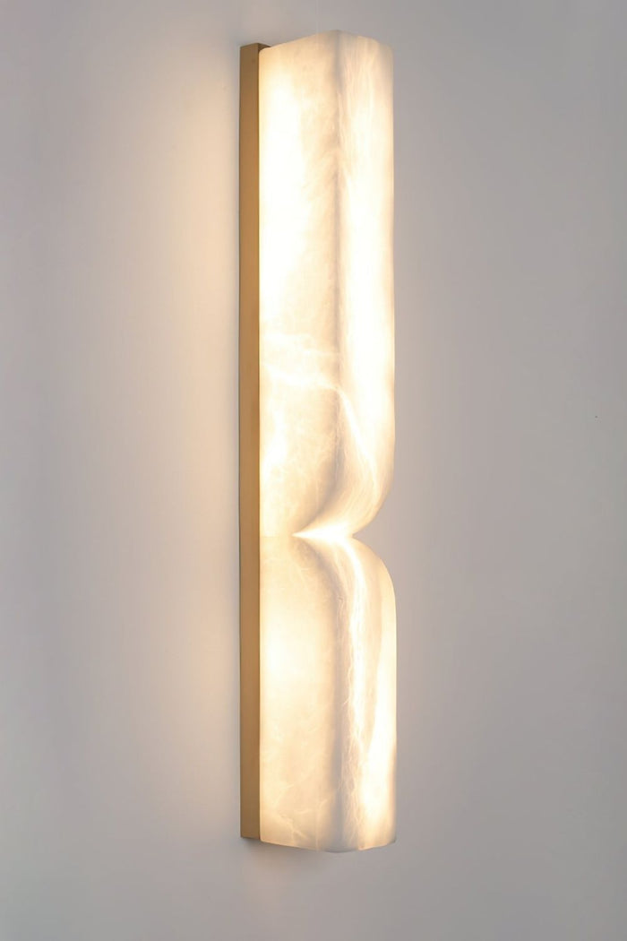 Rectangular Alabaster Essence Wall Sconce - view 3 | SamuLighting