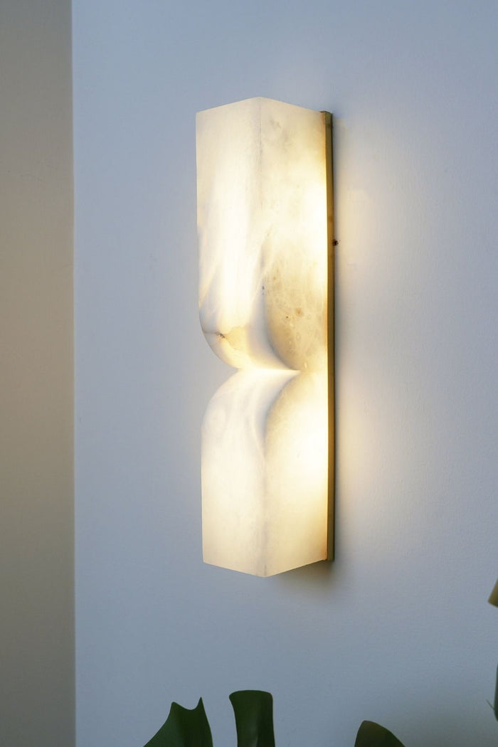 Rectangular Alabaster Essence Wall Sconce - view 7 | SamuLighting