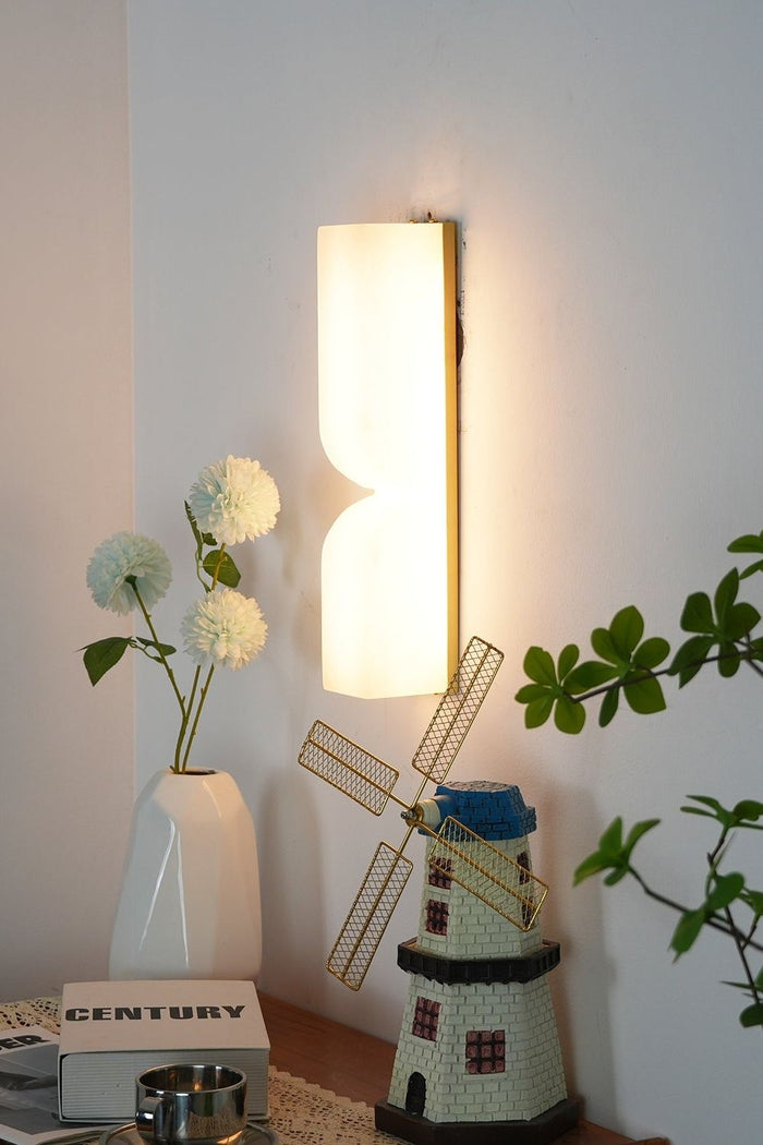 Rectangular Alabaster Essence Wall Sconce - view 8 | SamuLighting