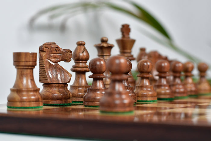Repro French Lardy Exclusive Chess Pieces in Sheesham Wood  3"- King with Extra Queens