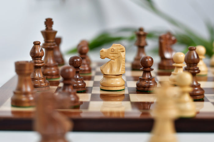 Repro French Lardy Exclusive Chess Pieces in Sheesham Wood  3"- King with Extra Queens