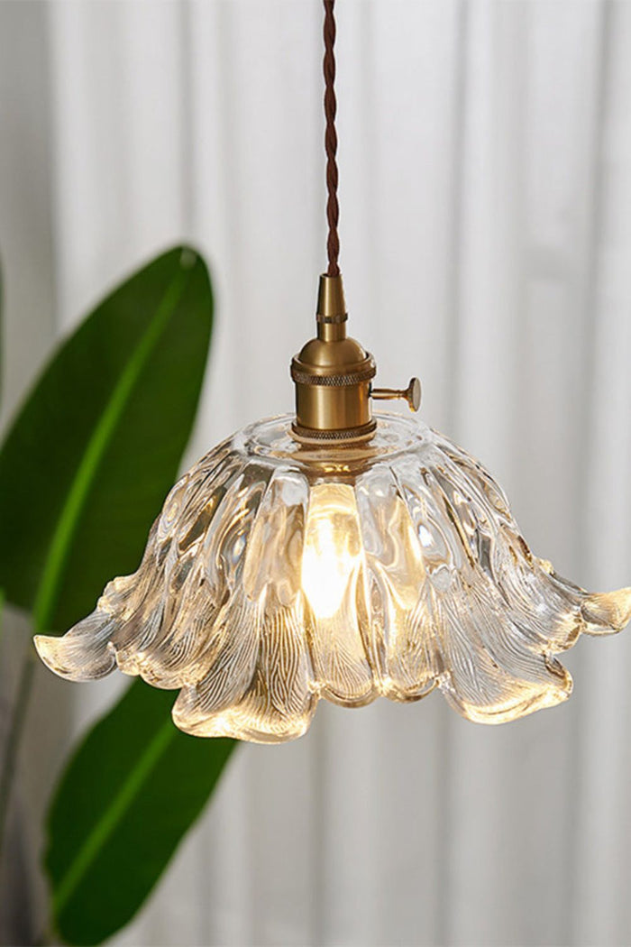 Retro Floral Glass Pendant Lamp - view 4 | SamuLighting