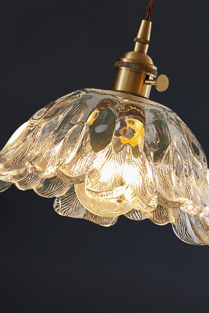 Retro Floral Glass Pendant Lamp - view 6 | SamuLighting