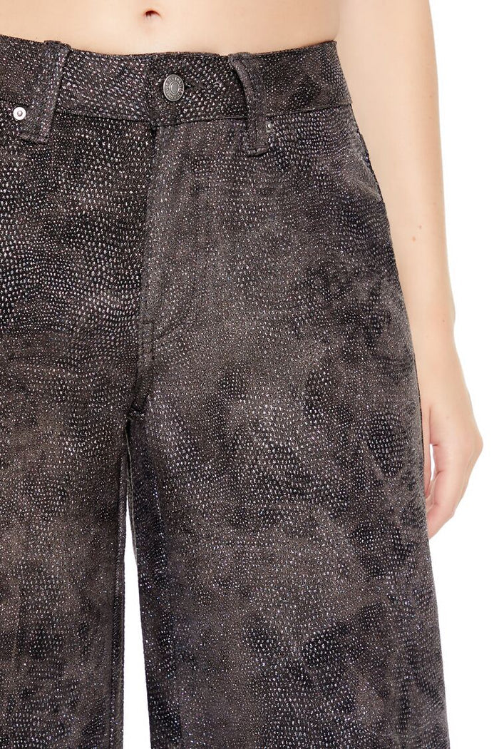 Rhinestone Mid-Rise Cargo Pants