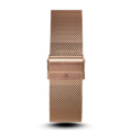Rose Gold Mesh Interchangeable Strap for men's luxury watches, featuring a finely woven rose gold mesh design with a secure clasp engraved with a subtle emblem.
