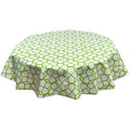 freckled sage round equestrian chain lime green oilcloth tablecloth
