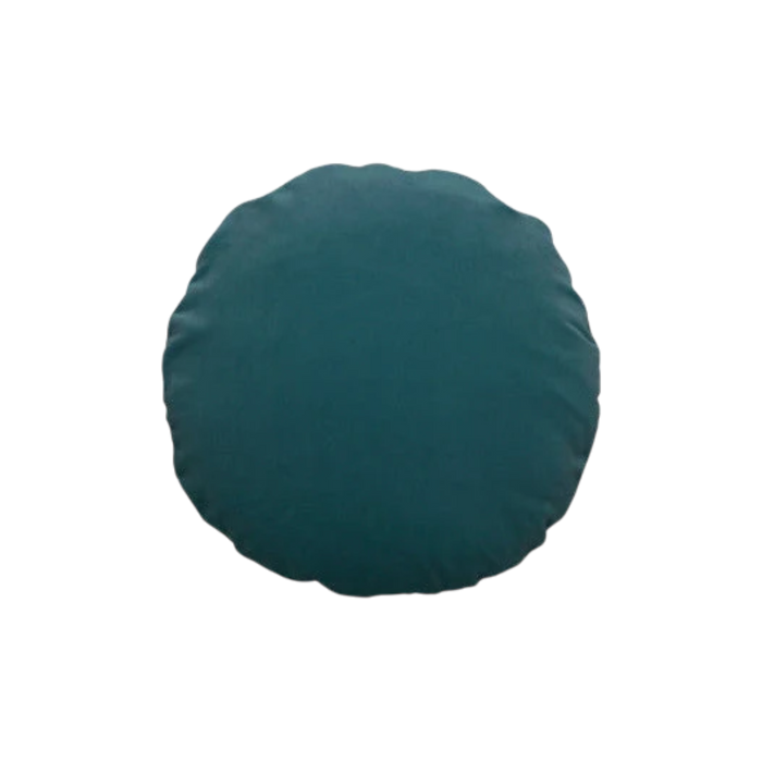 Round Velvet Pillow 16" in petrol, featuring a soft circular silhouette and a smooth velvet-like surface with a subtle sheen.