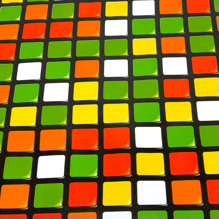freckled sage rubix green oilcloth swatch