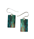 Rusty Turquoise 1.25 inch Rectangular Earrings