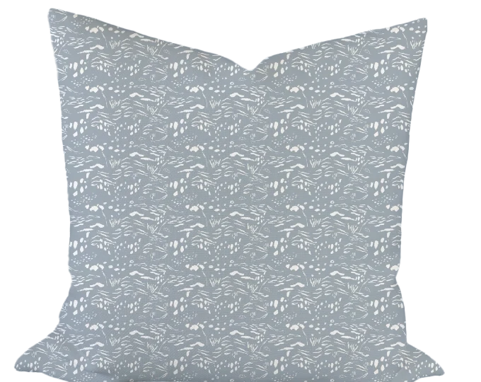Sand & Sea in Blue Custom Pillow