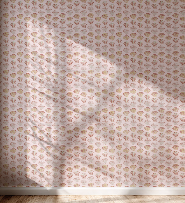 Scallops in Blush Wallpaper