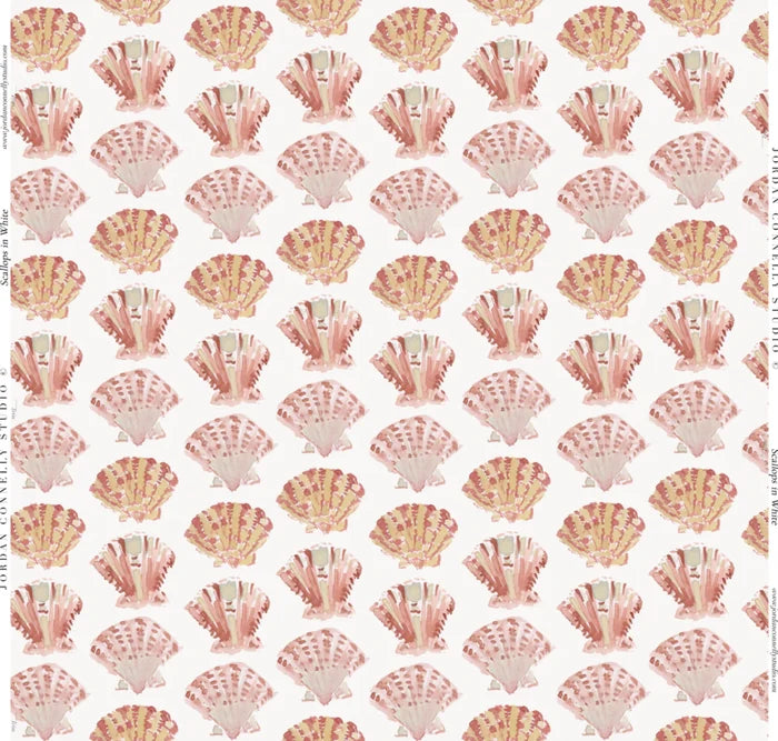 Scallops in White- Fabric