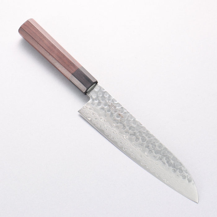 Seisuke AUS10 45 Layer Damascus Santoku 180mm Shitan Handle - Seisuke Knife