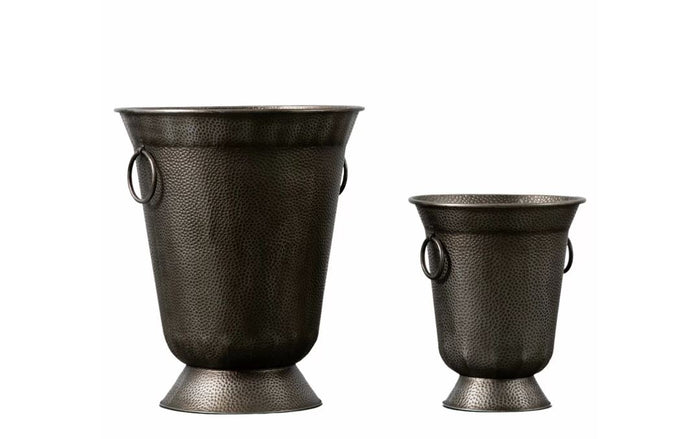 Set of 2 Antique Gold Planters