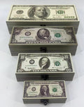 Set of 4 Storage Boxes Dollar Notes