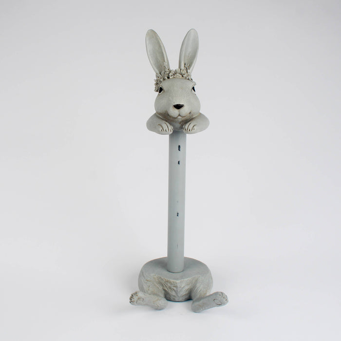 Shabby Chic White Hare Kitchen Roll Holder | Rabbit Decor